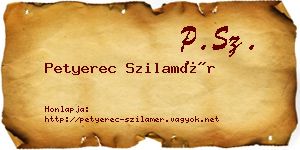 Petyerec Szilamér névjegykártya